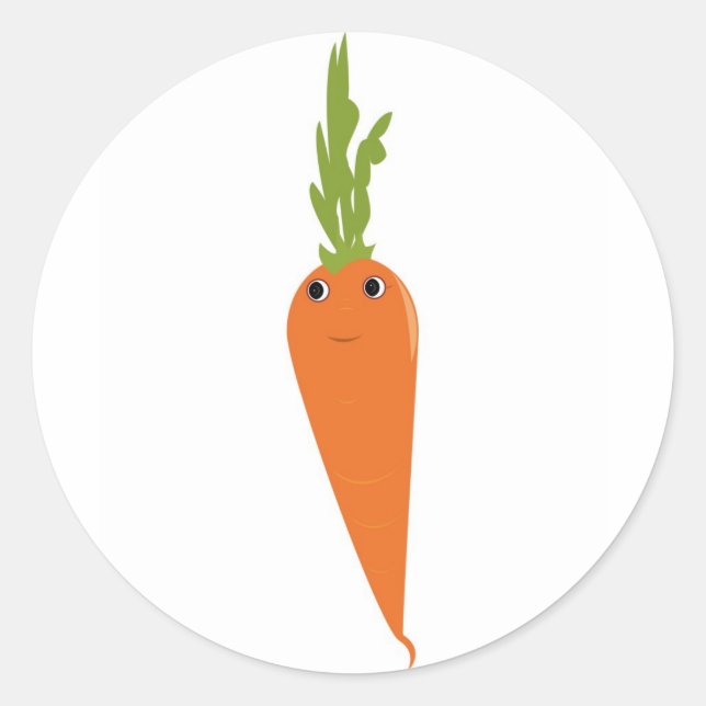 Happy Carrot Classic Round Sticker (Front)