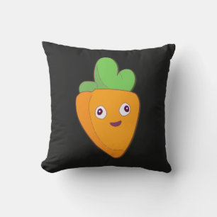 Happy Carrot Top Face 🥕 Cushion