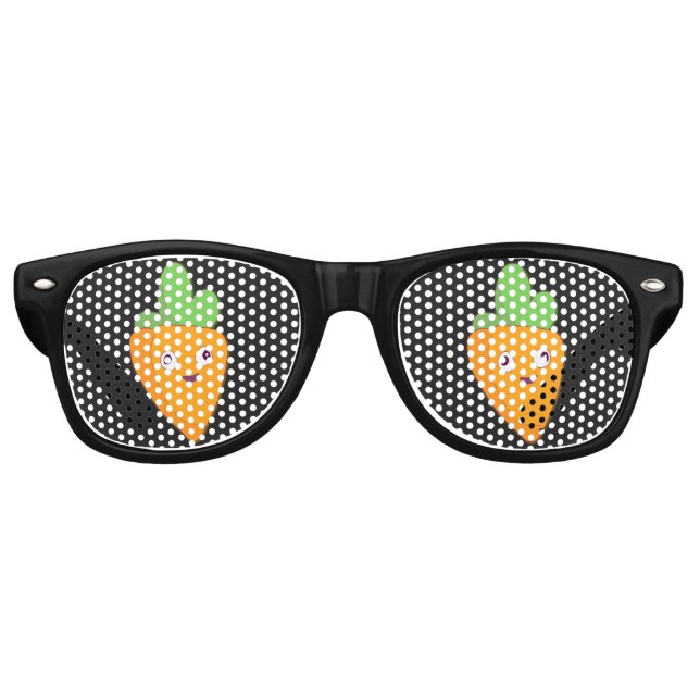 Happy Carrot Top Face 🥕 Retro Sunglasses (Front)