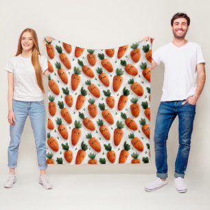 Happy Carrots Fleece Blanket