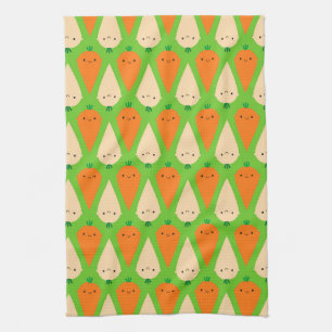 Happy Carrots & Parsnips Tea Towel