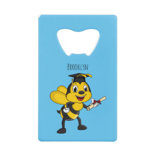 Happy cartoon bee graduation