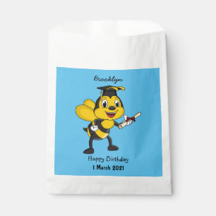 Happy cartoon bee graduation favour bag