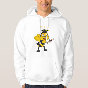 Happy cartoon bee graduation hoodie