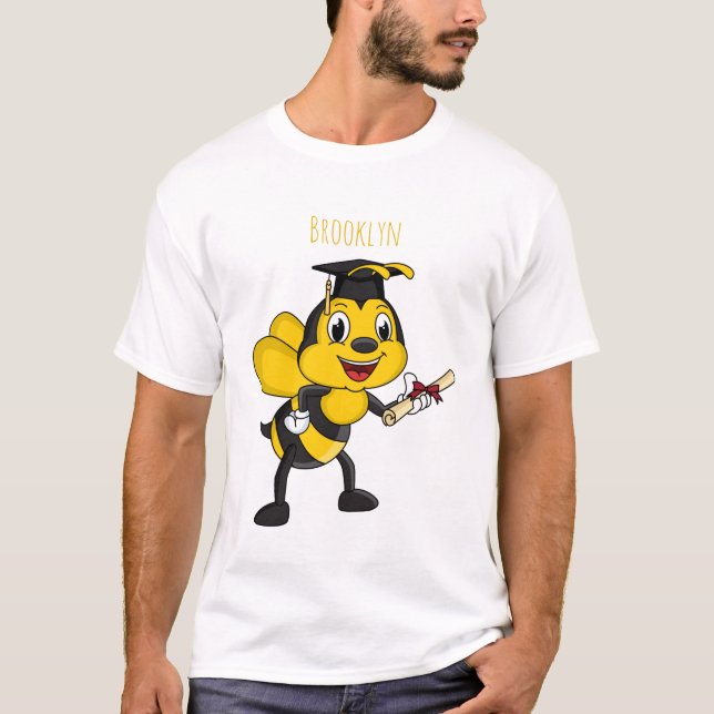 Happy cartoon bee graduation T-Shirt (Front)