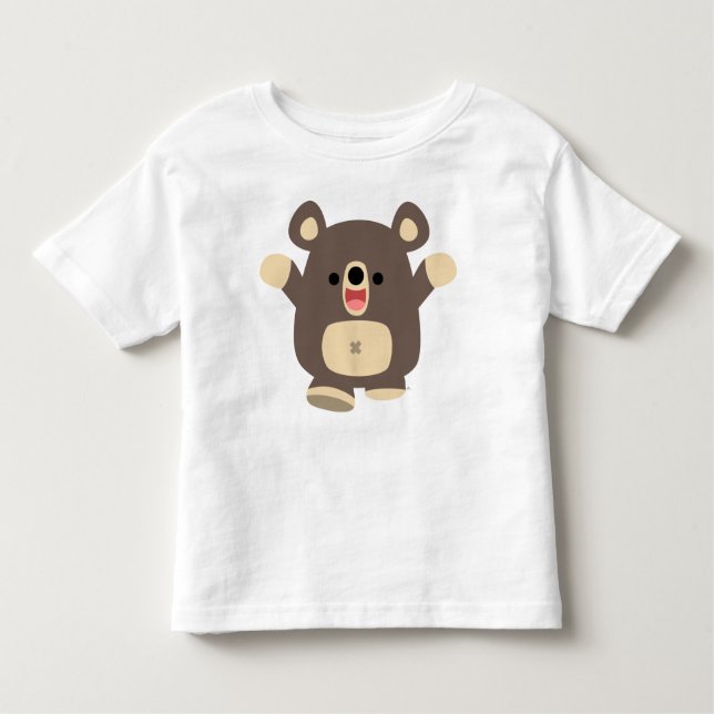 Happy Cartoon Black Bear  children T-shirt (Front)