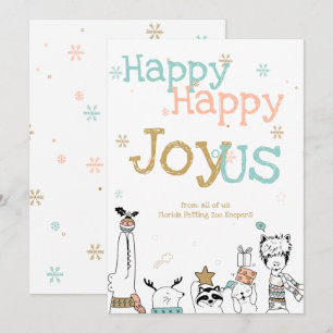 Happy Cartoon Critters Animal Workers Christmas Invitation