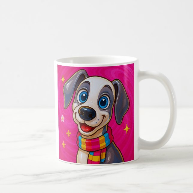 Happy Cartoon Dog Coffee Mug (Right)