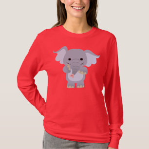 Happy Cartoon Elephant Women T-shirt