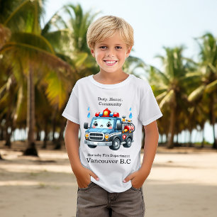 Happy cartoon fire truck ready to roll T-Shirt