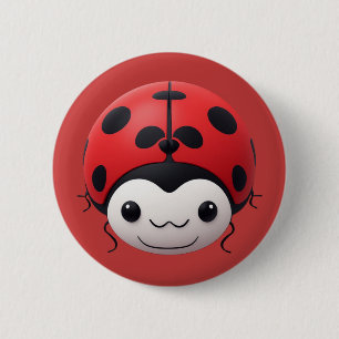 Happy Cartoon Ladybug baby shower gift 6 Cm Round Badge