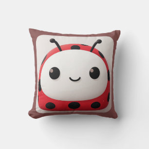 Happy Cartoon Ladybug Character For Kids Cushion