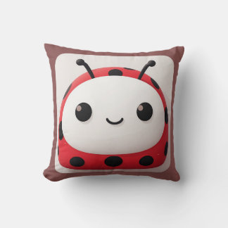 Happy Cartoon Ladybug Character For Kids Cushion