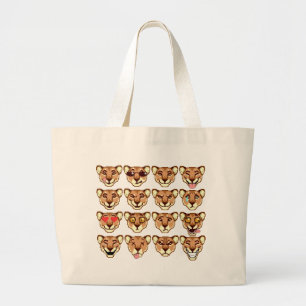 Happy Cartoon Lioness emoticons Bag