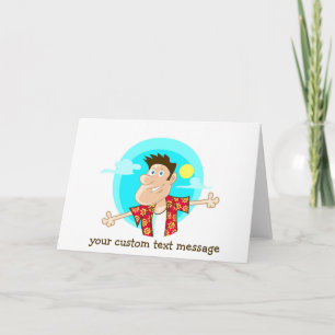 happy cartoon man on holiday card