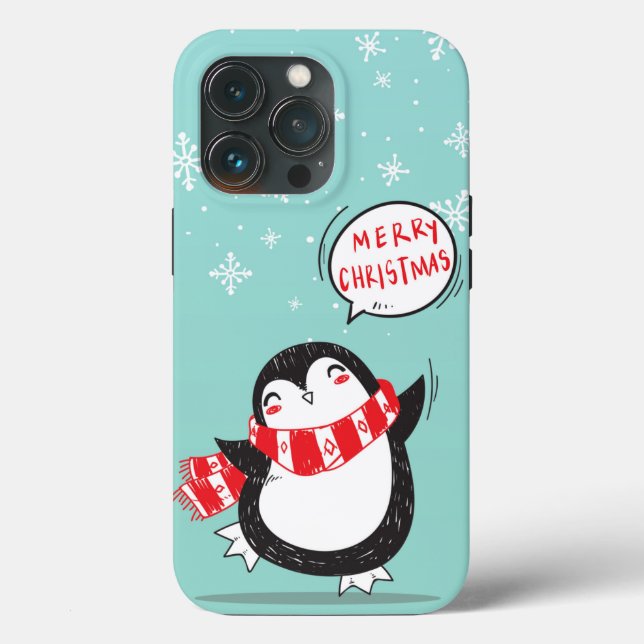 Happy Cartoon Penguin Case-Mate iPhone Case (Back)