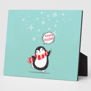 Happy Cartoon Penguin Plaque
