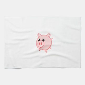 Happy Cartoon Pig Tea Towel