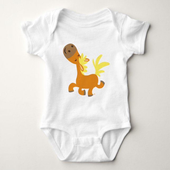 Happy Cartoon Pony Baby apparel Bodysuit (Front)