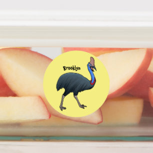 Happy cassowary bird cartoon illustration