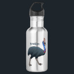 Happy cassowary bird cartoon illustration 532 ml water bottle<br><div class="desc">From the Australian rainforest. A happy cassowary in cartoon style.</div>