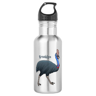 Happy cassowary bird cartoon illustration 532 ml water bottle