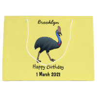 Happy cassowary bird cartoon illustration