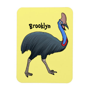 Happy cassowary bird cartoon illustration magnet