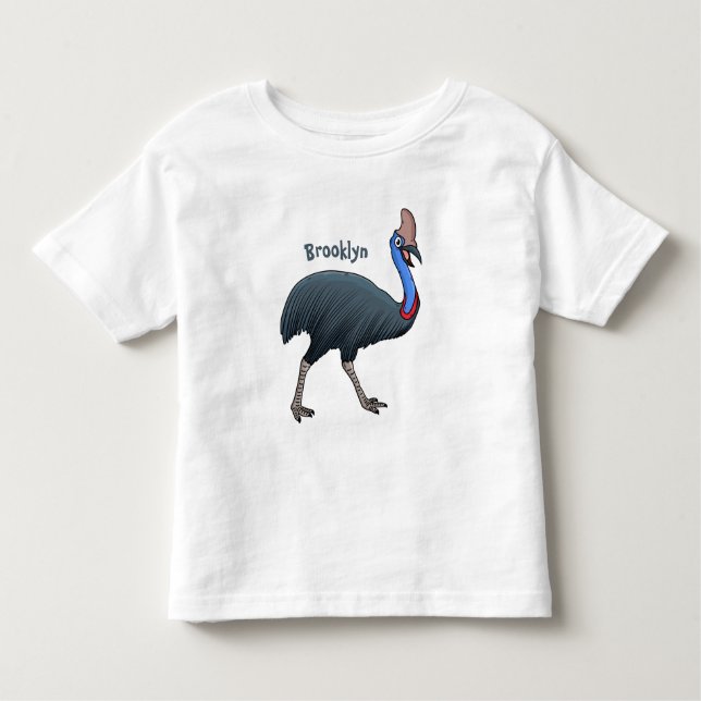Happy cassowary bird cartoon illustration toddler T-Shirt (Front)