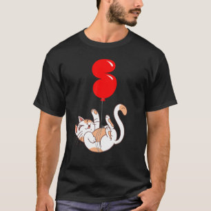 Happy Cat 5th Birthday Kids Balloon Party T-Shirt