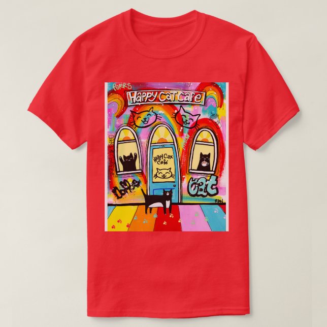 Happy Cat Cafe T-Shirt (Design Front)