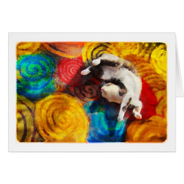 Happy cat , card (Front Horizontal)