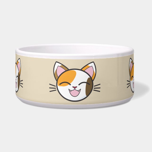 happy cat cat food bowl  (Front)