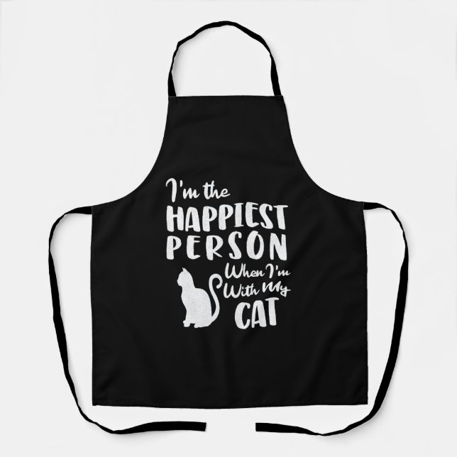 Happy Cat Cats Make Me Happy Apron (Front)