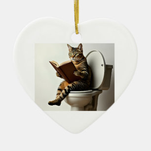 Happy Cat: Cute Kitten Design for Cat Lovers Ceramic Ornament