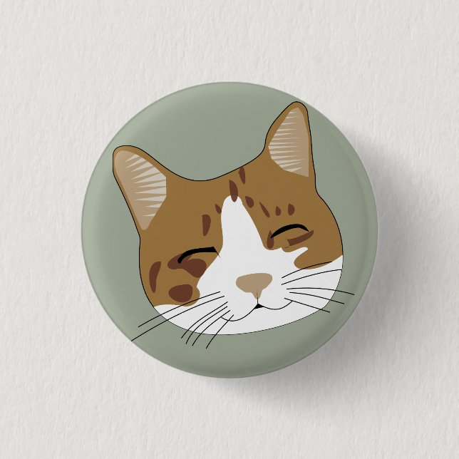 Happy cat draw 3 cm round badge (Front)