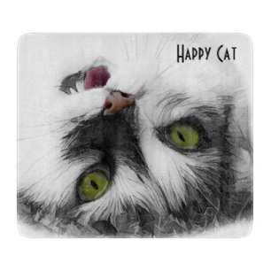 Happy Cat elegant customisable Cutting Board