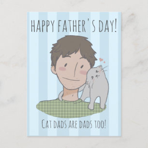 Happy Cat Father's Day Gift Daddy Postcard