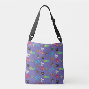 Happy Cat Heads Redux - With Text Crossbody Bag