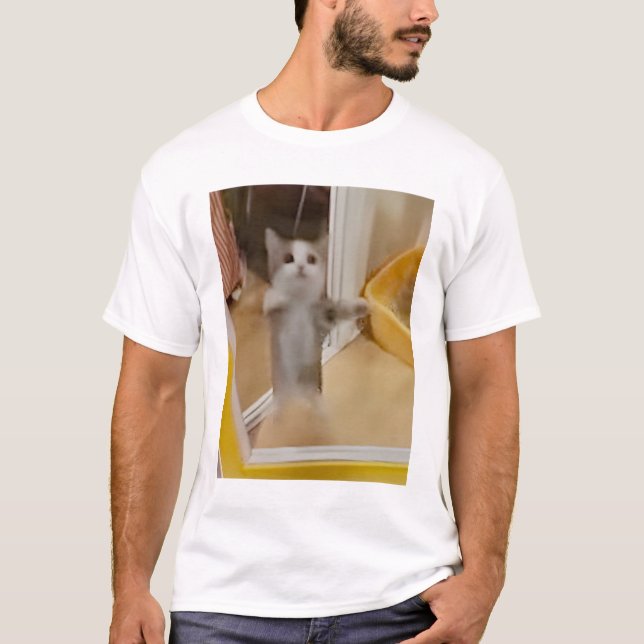 Happy Cat Mens T-Shirt (Front)