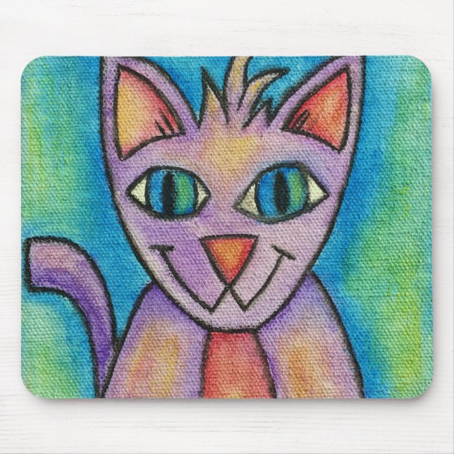 Happy Cat Mouse Pad (Front)