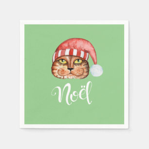Happy Cat Noel Holiday Napkin