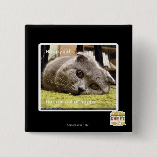 Happy cat, out of happy 15 cm square badge