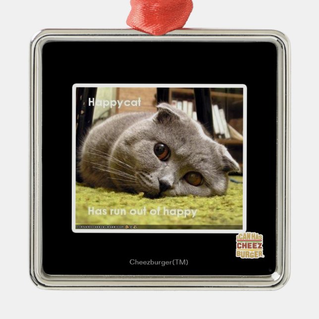 Happy cat, out of happy metal tree decoration (Front)