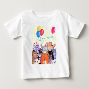 Happy Cat Party Baby T-Shirt