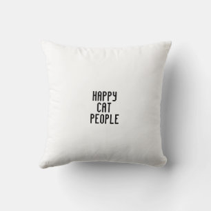 HAPPY CAT PEOPLE text/ CAT image (2 side print) Cushion
