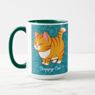 Happy Cat Personalised  Mug