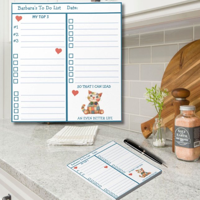Happy Cat Personalised Planner To Do List Notepad (Creator Uploaded)
