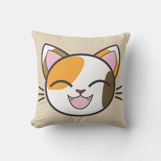 Happy cat pillow (Front)