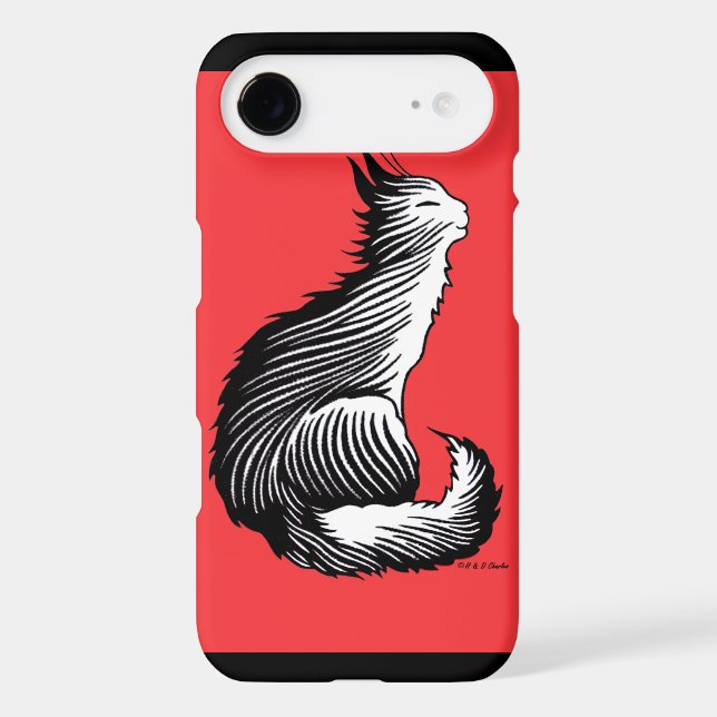 "Happy Cat" Red iPhone 6 Plus Case (Back)